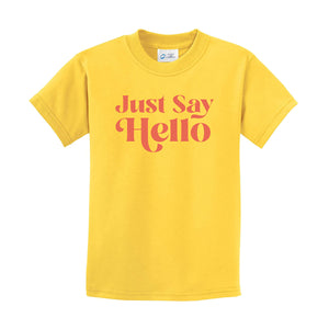Adult Just Say Hello logo T-shirt
